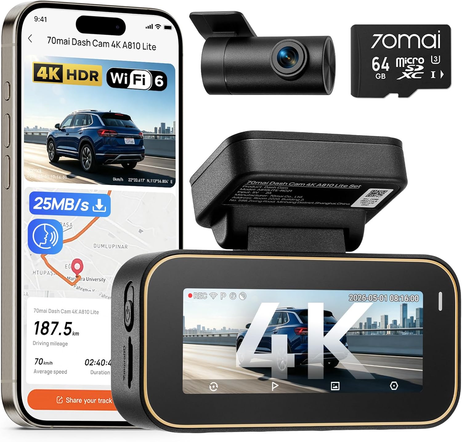 70mai A810 Lite Dashcam