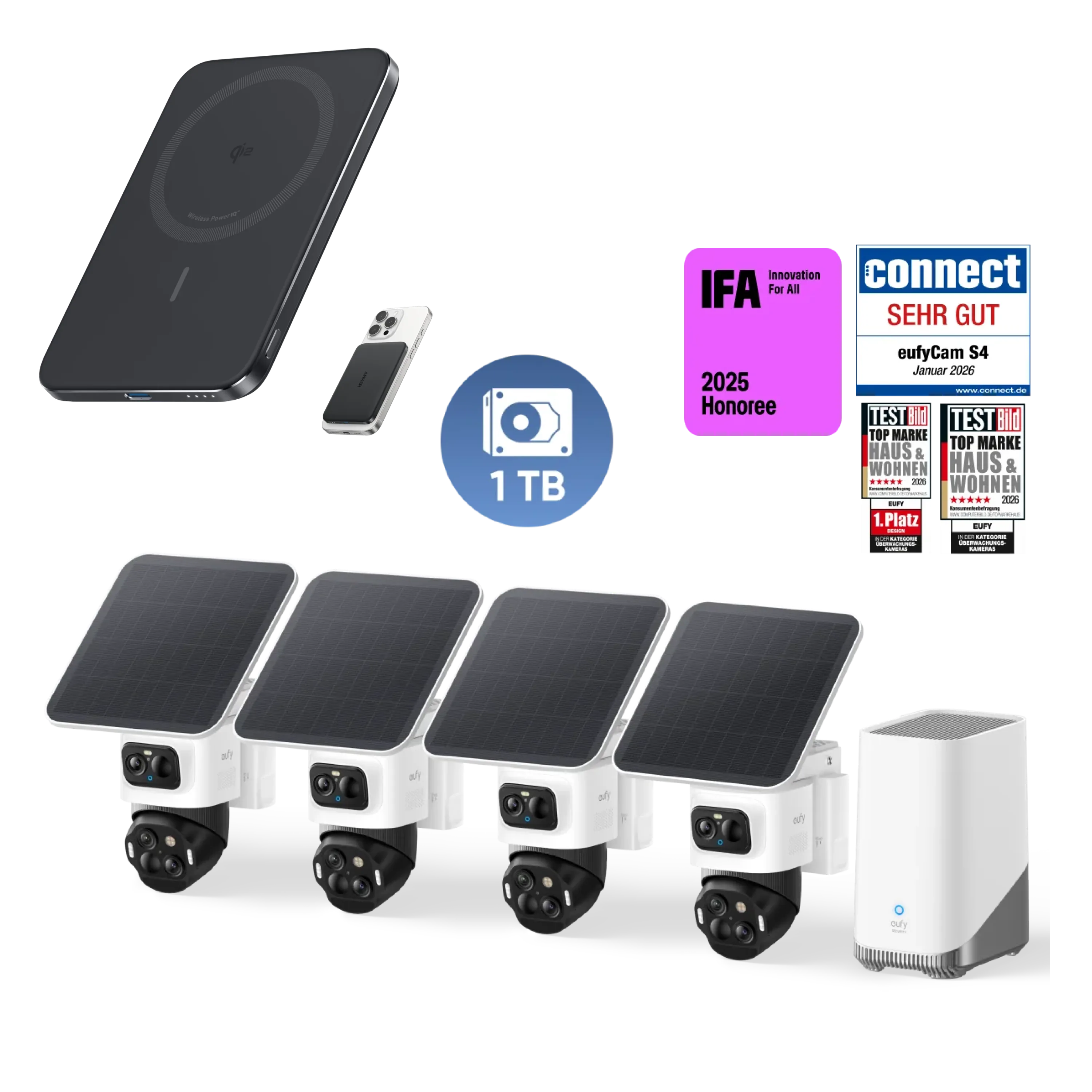 Anker eufyCam S4 4‑Kamera‑Set