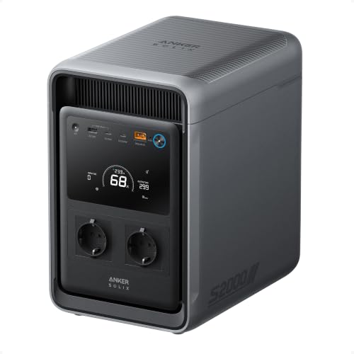 Anker SOLIX S2000 Tragbare Powerstation, 2000Wh, 1500W Hausstromversorgung | 2000Wh