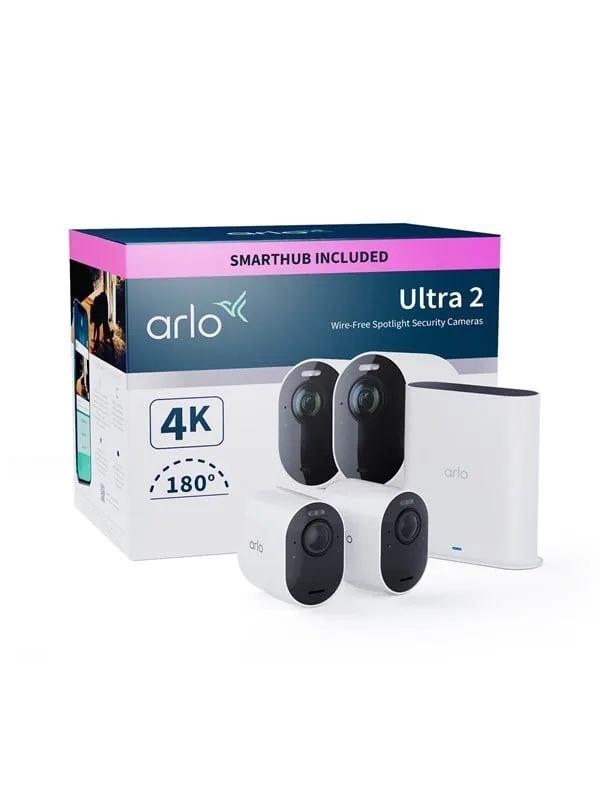 Arlo Ultra 2 4K UHD Wire-Free Security Camera System – 2 Cameras