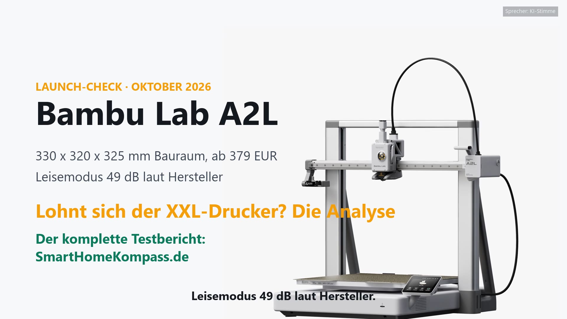 Bambu Lab A2L, Großformat-3D-Drucker