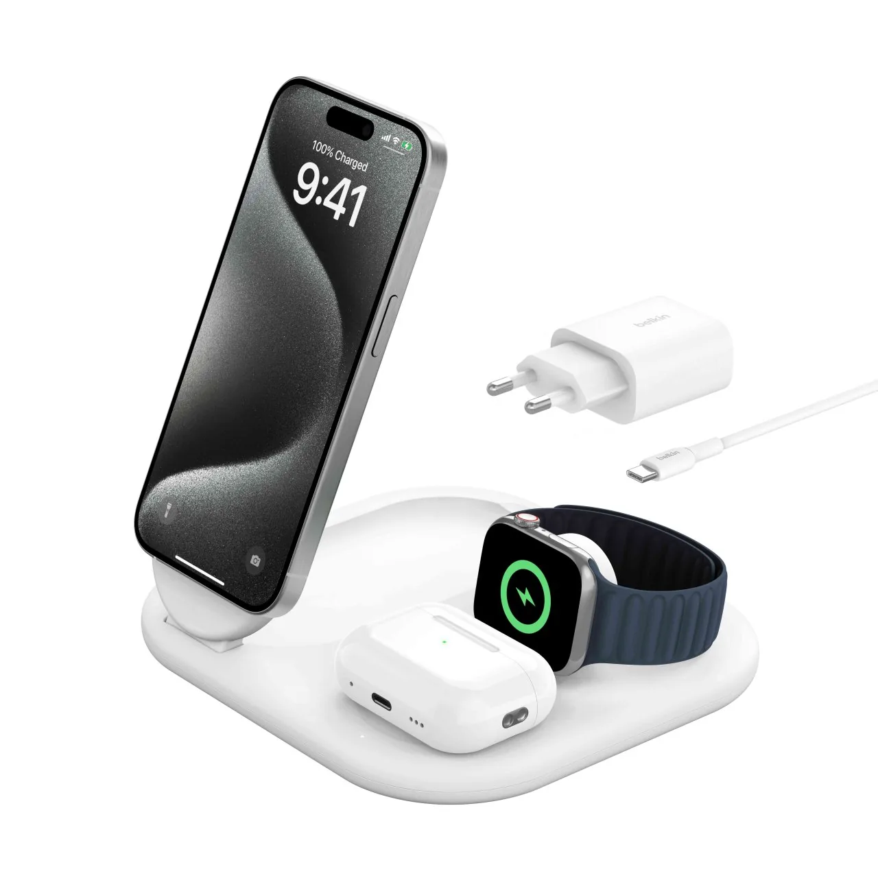 Belkin Wireless QI2 Charger (3-in-1) Weiß 15 W 3 in 1