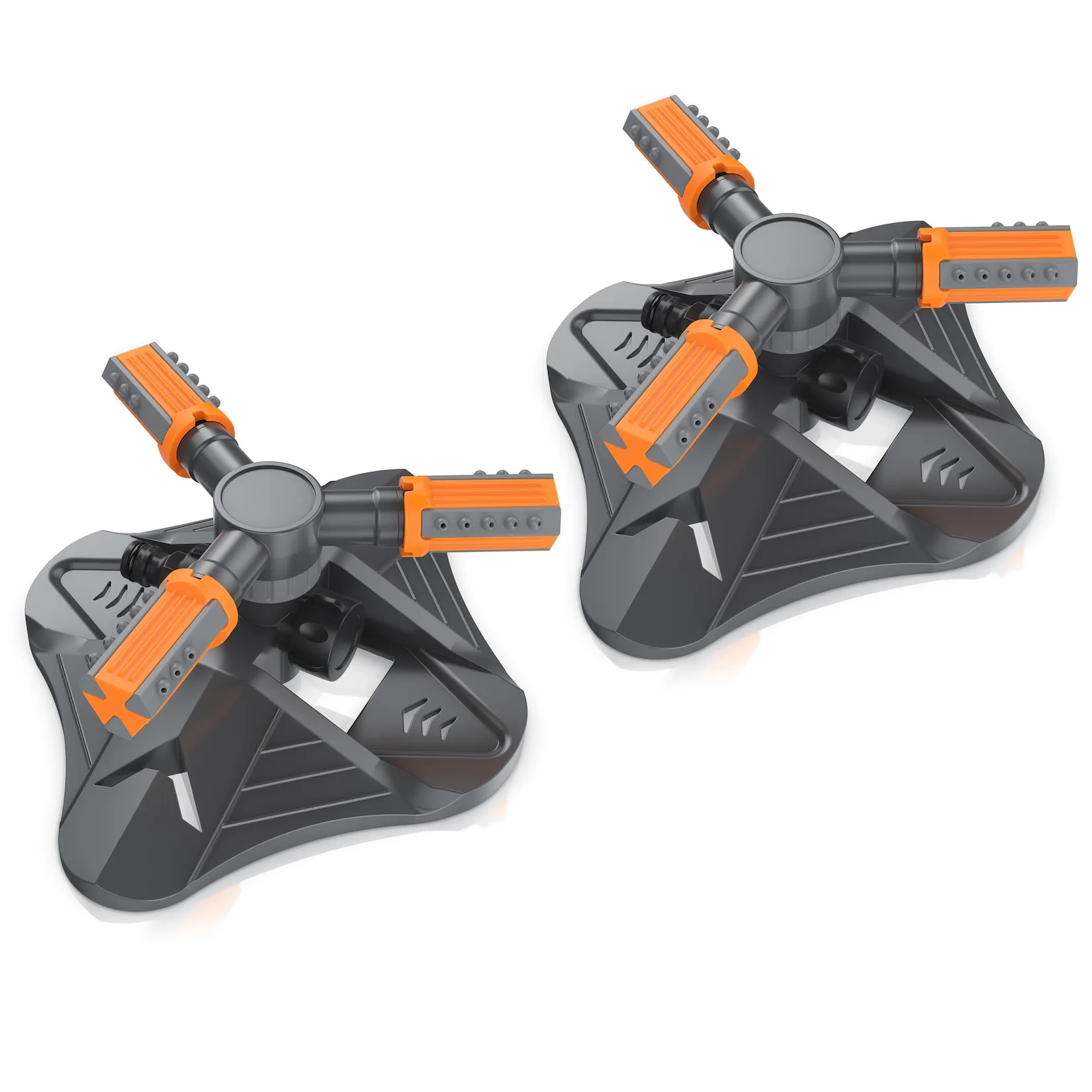 Brandson 2x Kreisregner Garten Sprinkler, 360° Rasensprenger, 3 Arm Rasensnsprikler