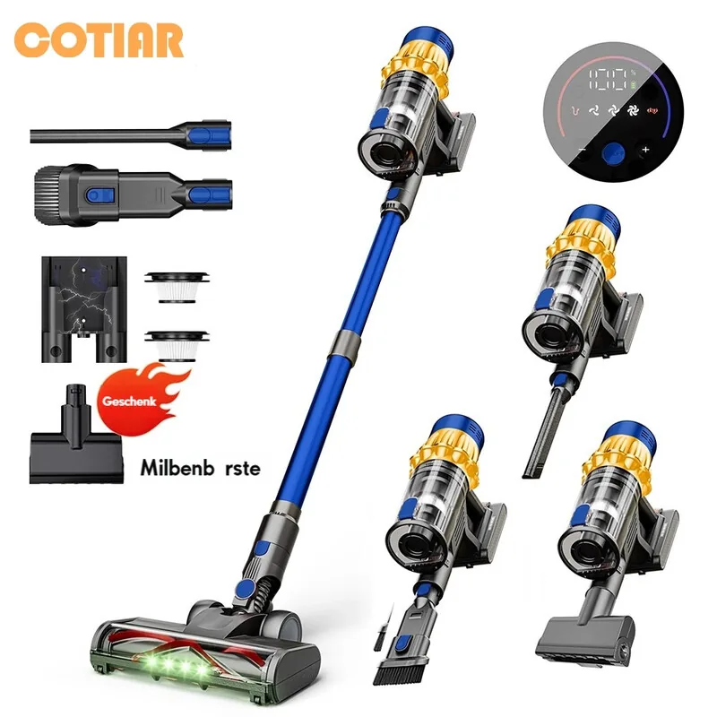 COTIAR V22 Akku-Staubsauger, 650 W, 55 kPa Saugkraft, bürstenlos, 1,2 L Kapazität