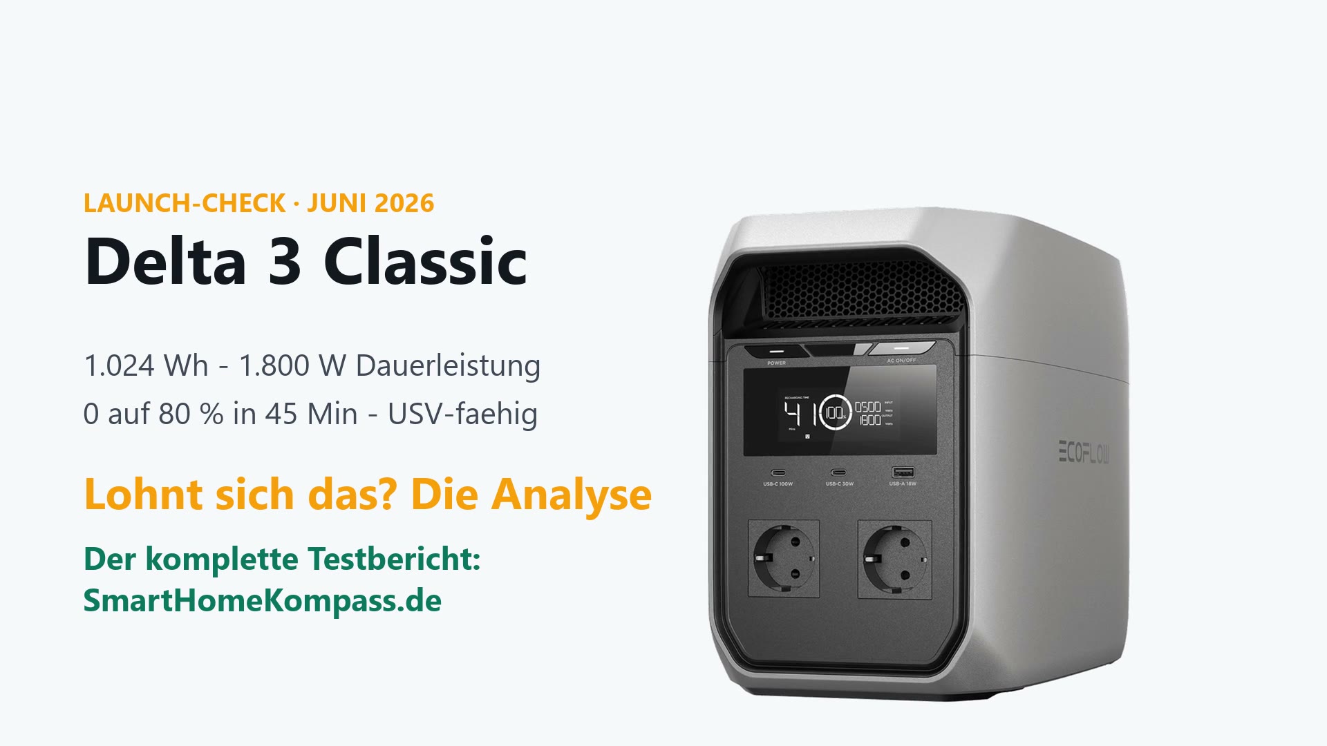 EcoFlow Delta 3 Classic tragbare Powerstation