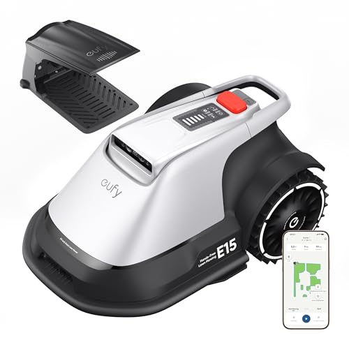 eufy E15 Mähroboter, kabellos, Auto-Mapping, 800 m², App-Steuerung | TrueVision, keine