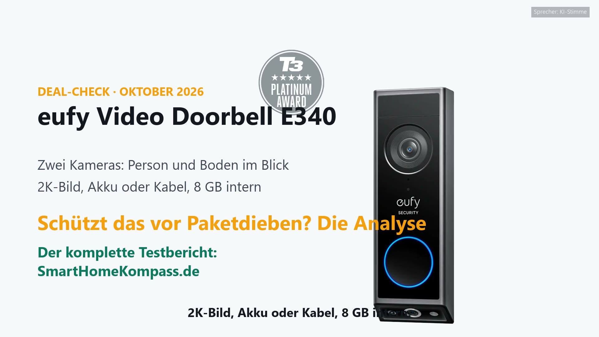 eufy Video Doorbell E340, Video-Türklingel mit zwei Kameras