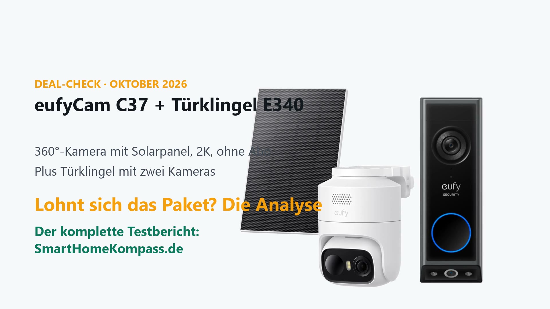 eufyCam C37 mit Solarpanel und Video-Türklingel E340