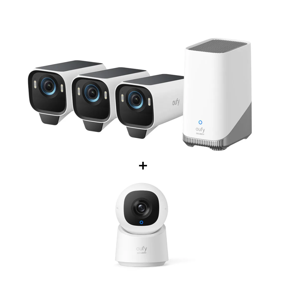 eufyCam S3 Pro Starter-Set 3+1 – 3er-Kameraset mit HomeBase 3 + gratis Indoor Cam C220