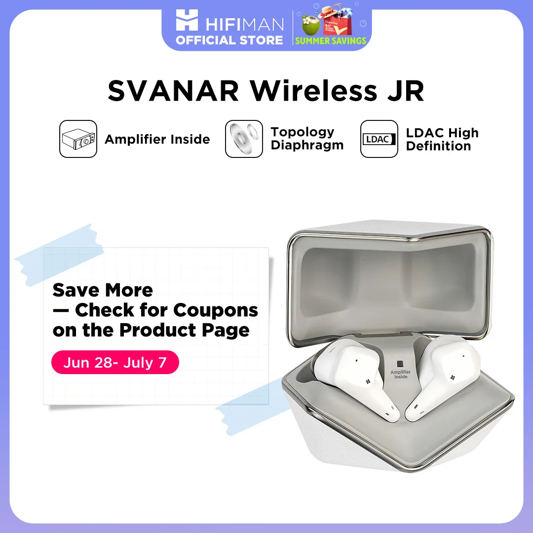 HIFIMAN SVANAR Wireless Jr. Geräuschunterdrückende Bluetooth In-Ear Hi-Fi-Kopfhörer mit