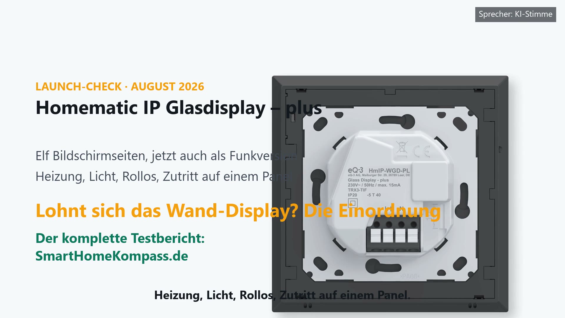 Homematic IP Glasdisplay – plus