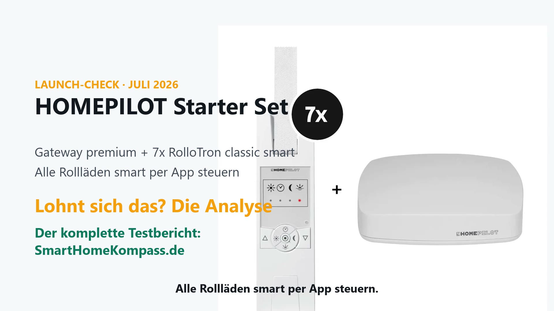 HOMEPILOT Starter Set – Gateway premium + 7x Gurtwickler RolloTron classic smart