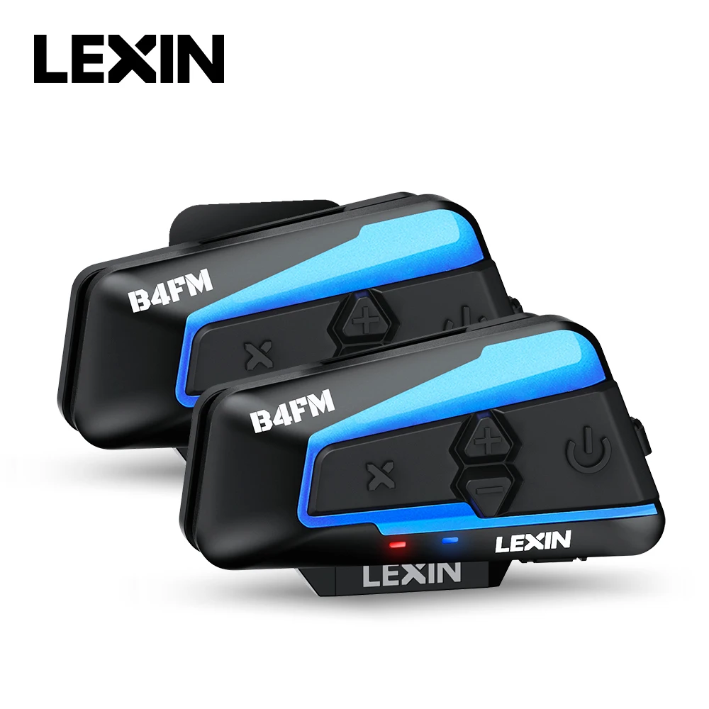 Lexin B4FM-X Bluetooth-Motorrad-Gegensprechanlage, Helm-Headsets, BT 5.0, drahtlose