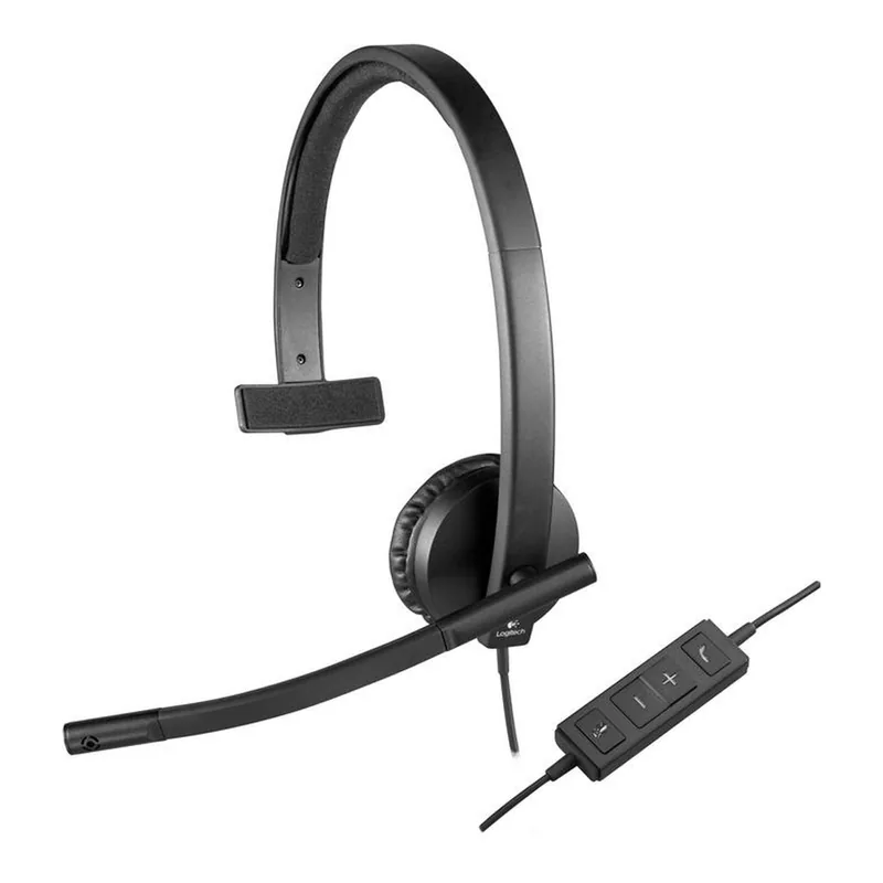 Logitech H570e Kopfhörer mit Mikro, Mono-Headset, Geräuschunterdrückung