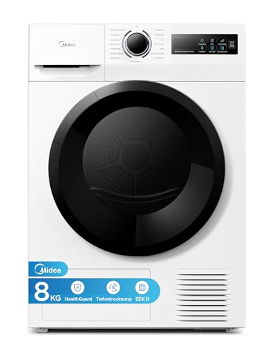 Midea Wärmepumpentrockner 8 kg Energieklasse D Weiß MD11EH80BD | Sensor-Trocknung