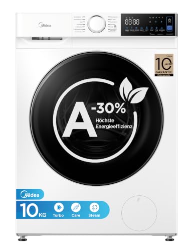 Midea Waschmaschine 10 kg EEK A-30% BLDC Inverter Motor weiß MFV5EW100WBA30 | V5 Series