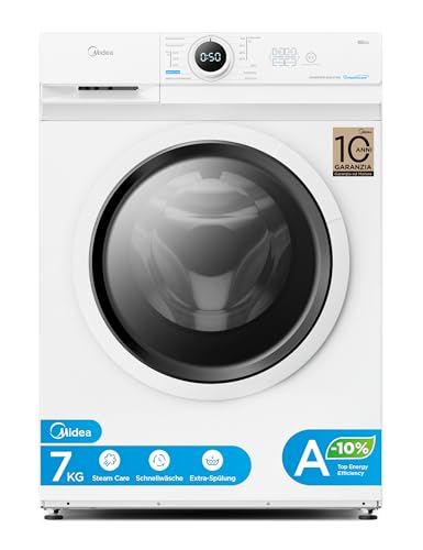 Midea Waschmaschine 7 kg Energieklasse A-10% 1400 U/Min Weiß MF10EW70BA10 | Quattro