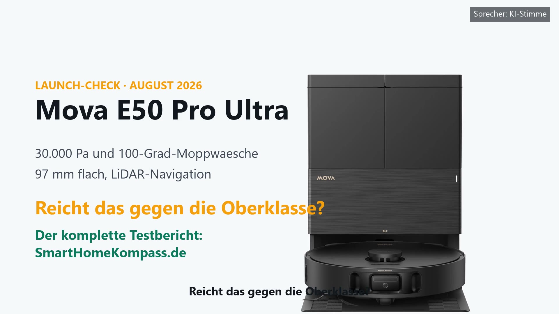 Mova E50 Pro Ultra Saug-Wisch-Roboter mit Reinigungsstation