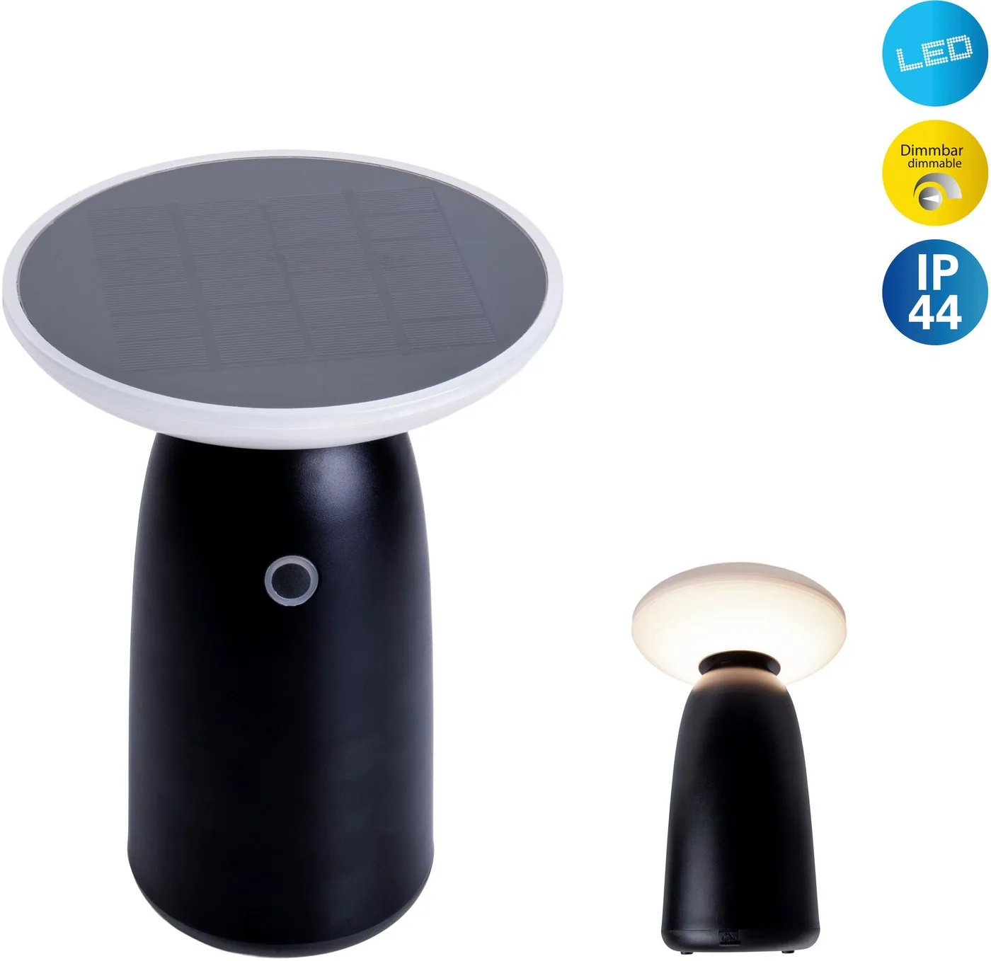 näve LED Solarleuchte Ada, LED fest integriert, Warmweiß, Stufenweise dimmbar, inkl.