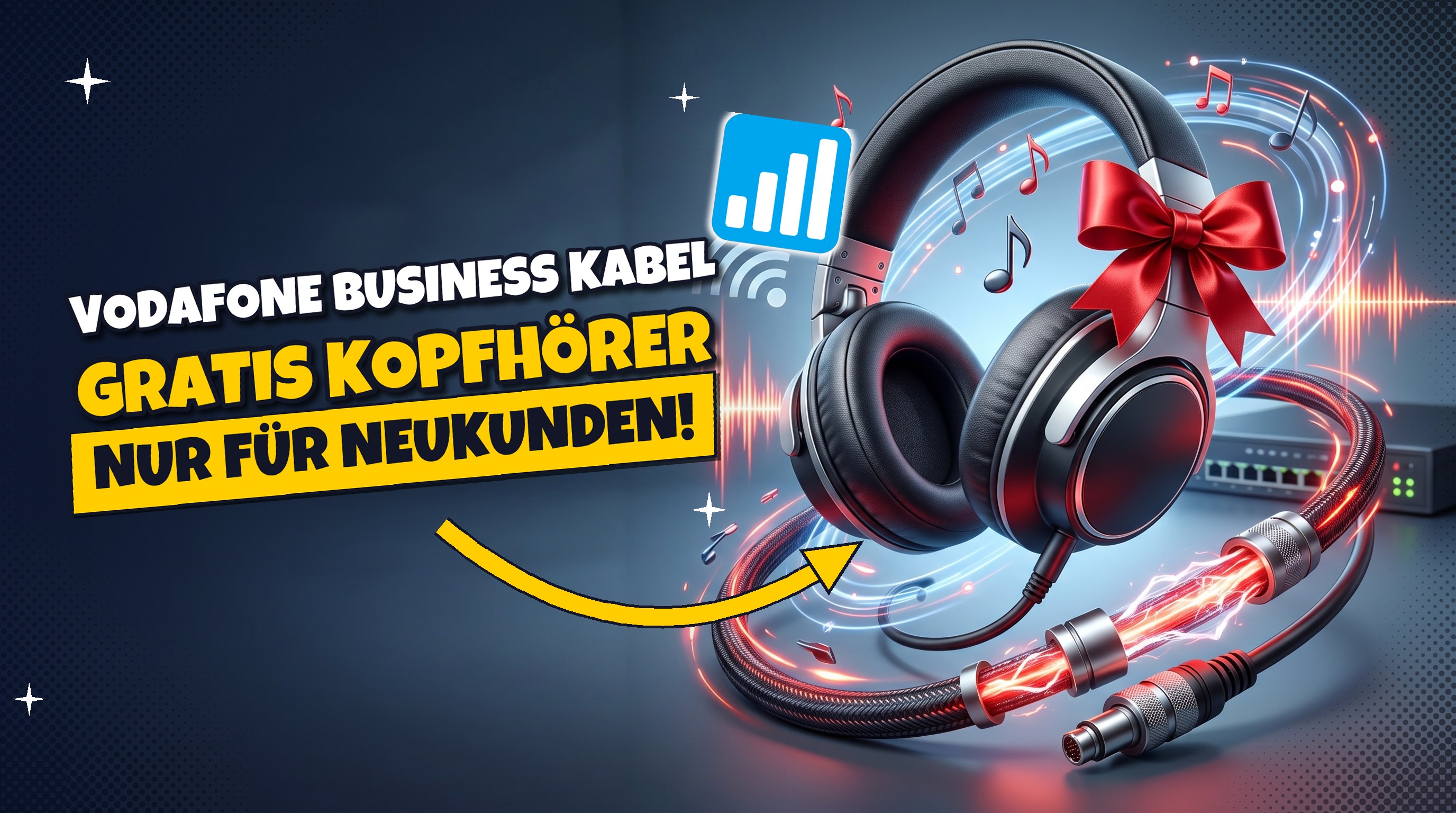 Gratis Sony-Kopfhörer zum Business-Anschluss: Vodafone Kabel mit 1.000 Mbit/s ab 24,90 € netto