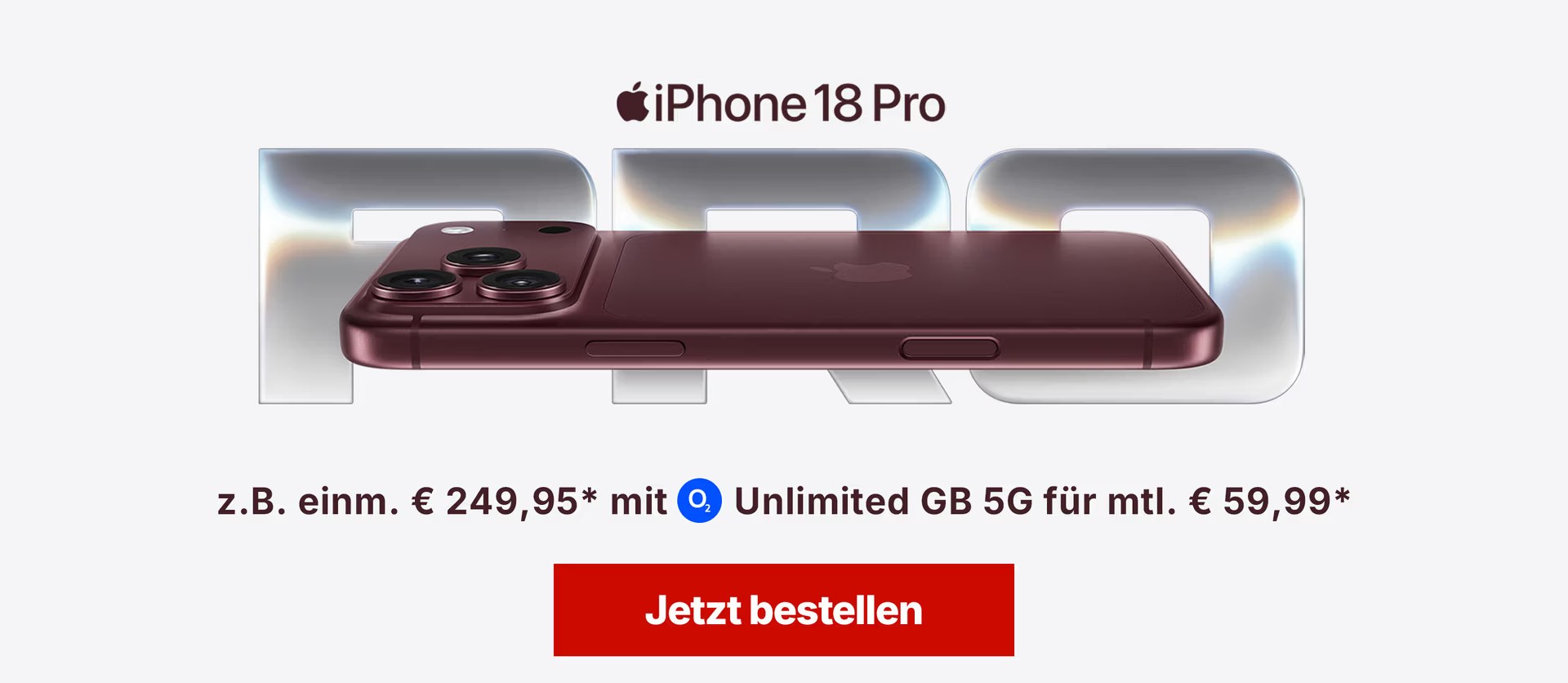 Handy-Hit 📱 iPhone 18 Pro für einmalig € 249,95 und mtl. € 59,99