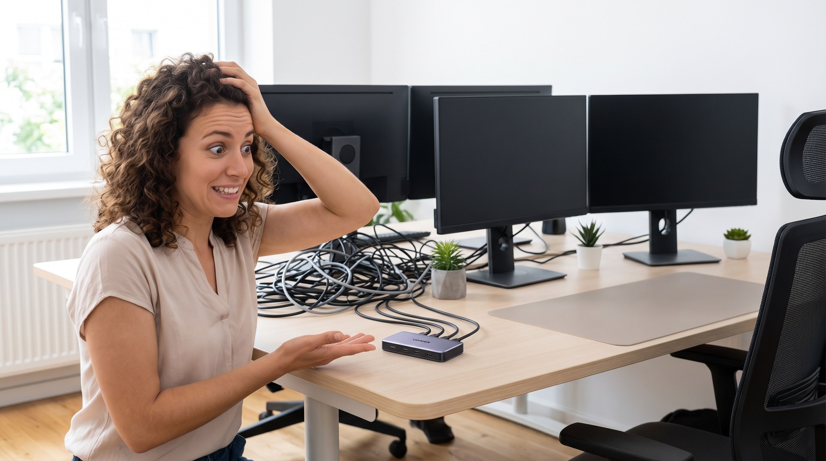 Kabel-Chaos ⚡ Vier Monitore, ein Dock — UGREEN zeigt, wie es geht