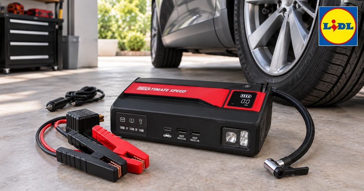 Pannenhelfer 🔧 Starthilfe + Kompressor in EINEM – Lidl für 59,99 €