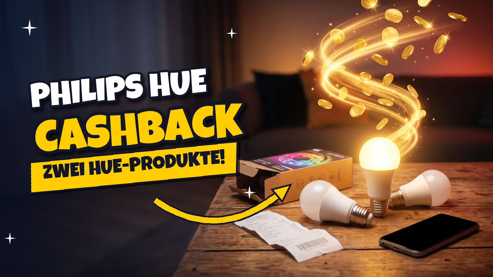 Philips Hue: 50 Euro Cashback ab 300 Euro Einkauf