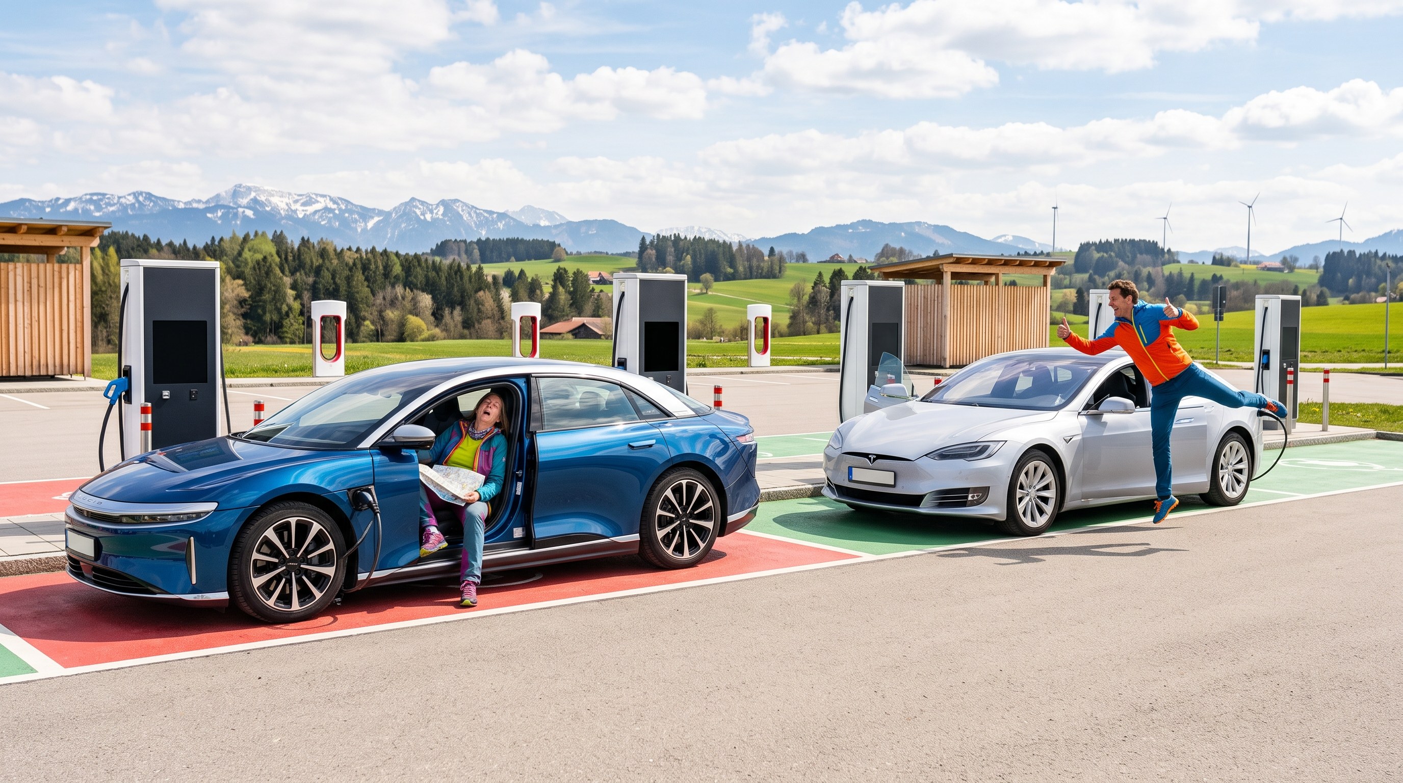 Reichweiten-Duell 🏁 Lucid Cosmos vs. Tesla: Wer fährt am weitesten?