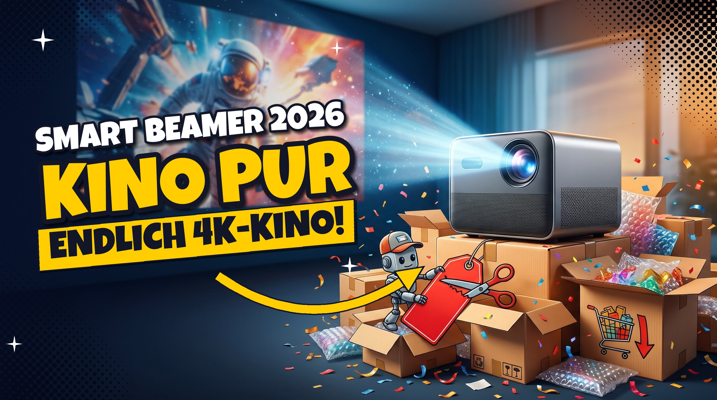 Kino zuhause: Smart Beamer mit Android 14 jetzt 57 % günstiger