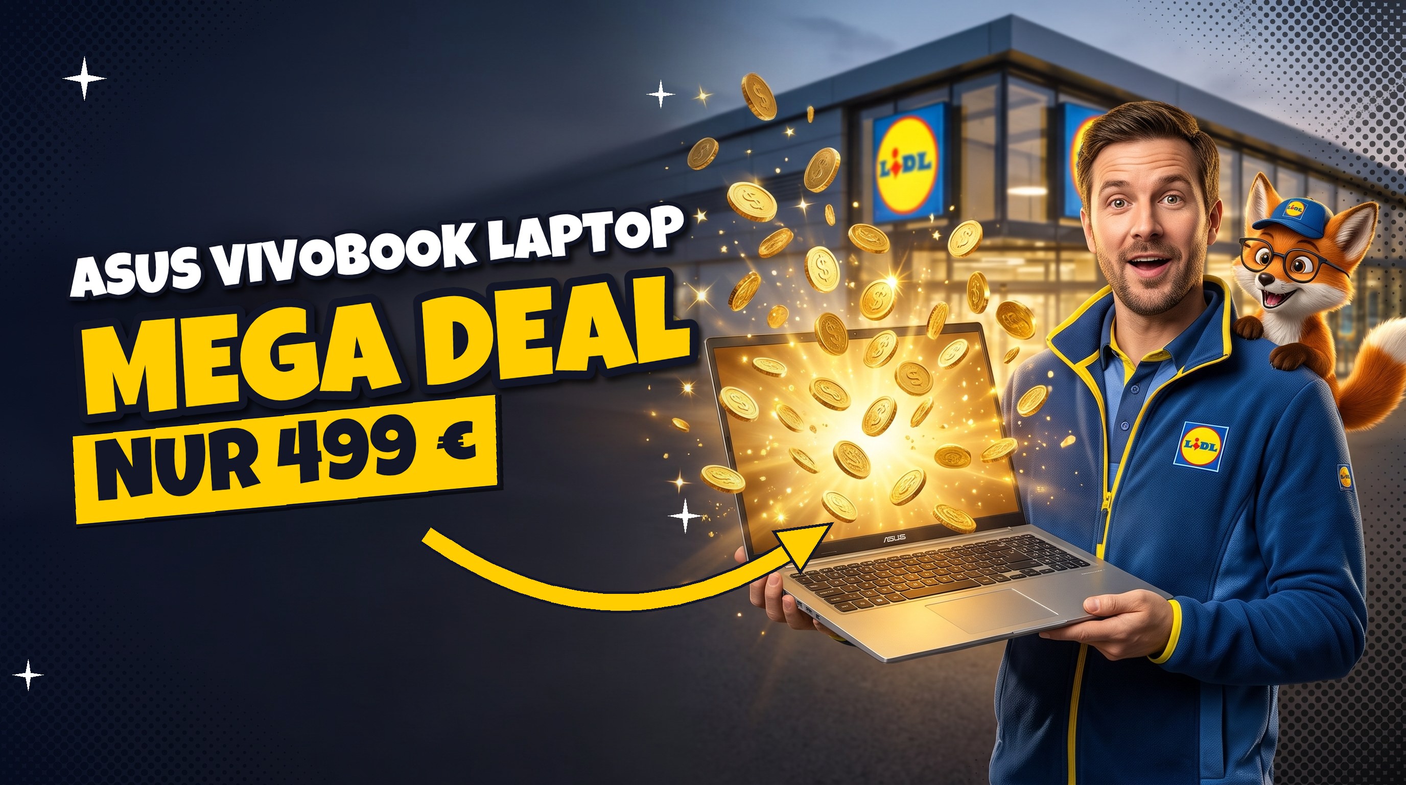 Sparfuchs 💻 Lidl-Marken-Laptop unter 500 Euro: Mega ASUS-Deal 29 % unter UVP 💶