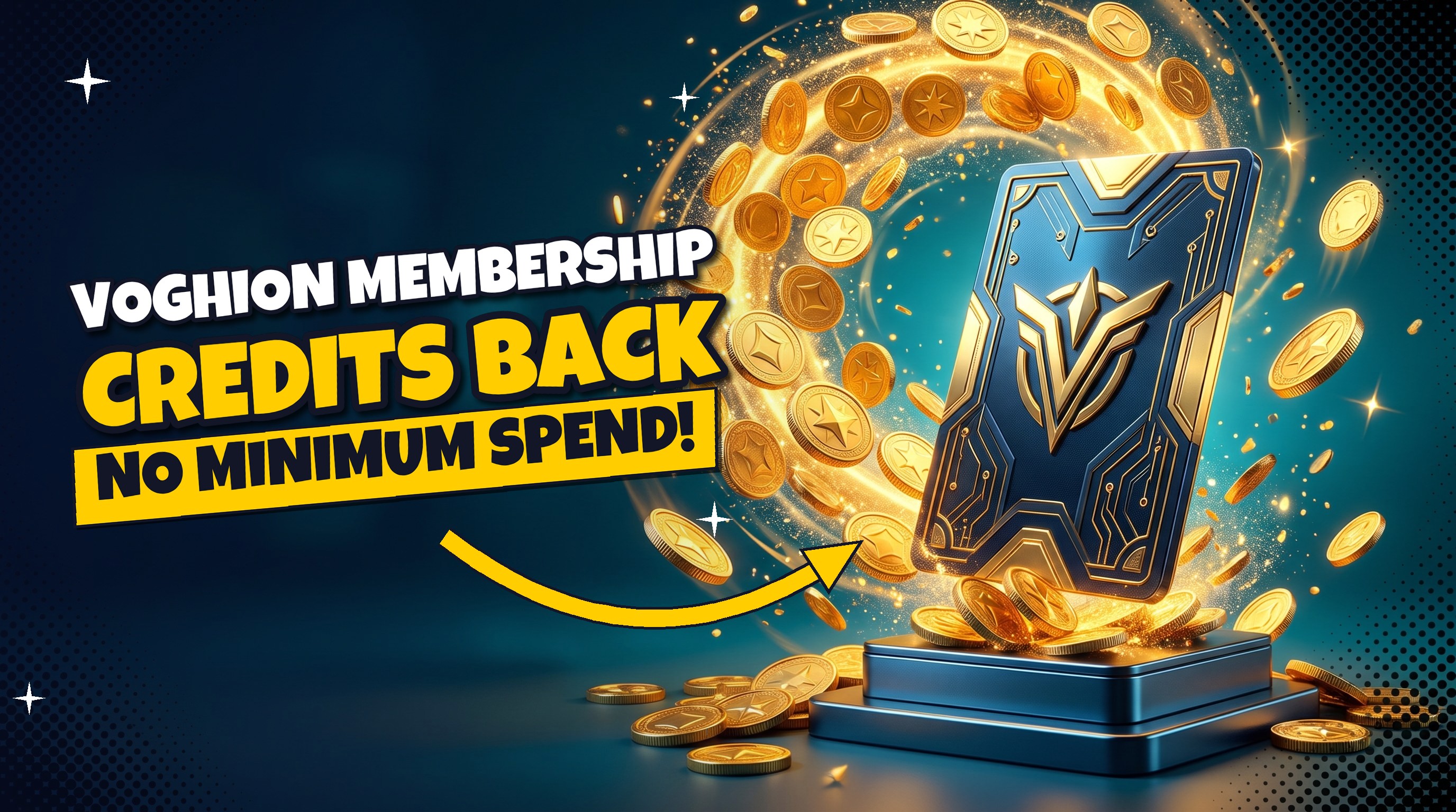 Voghion Credits Back Membership: Bis zu 3 % Credits zurück