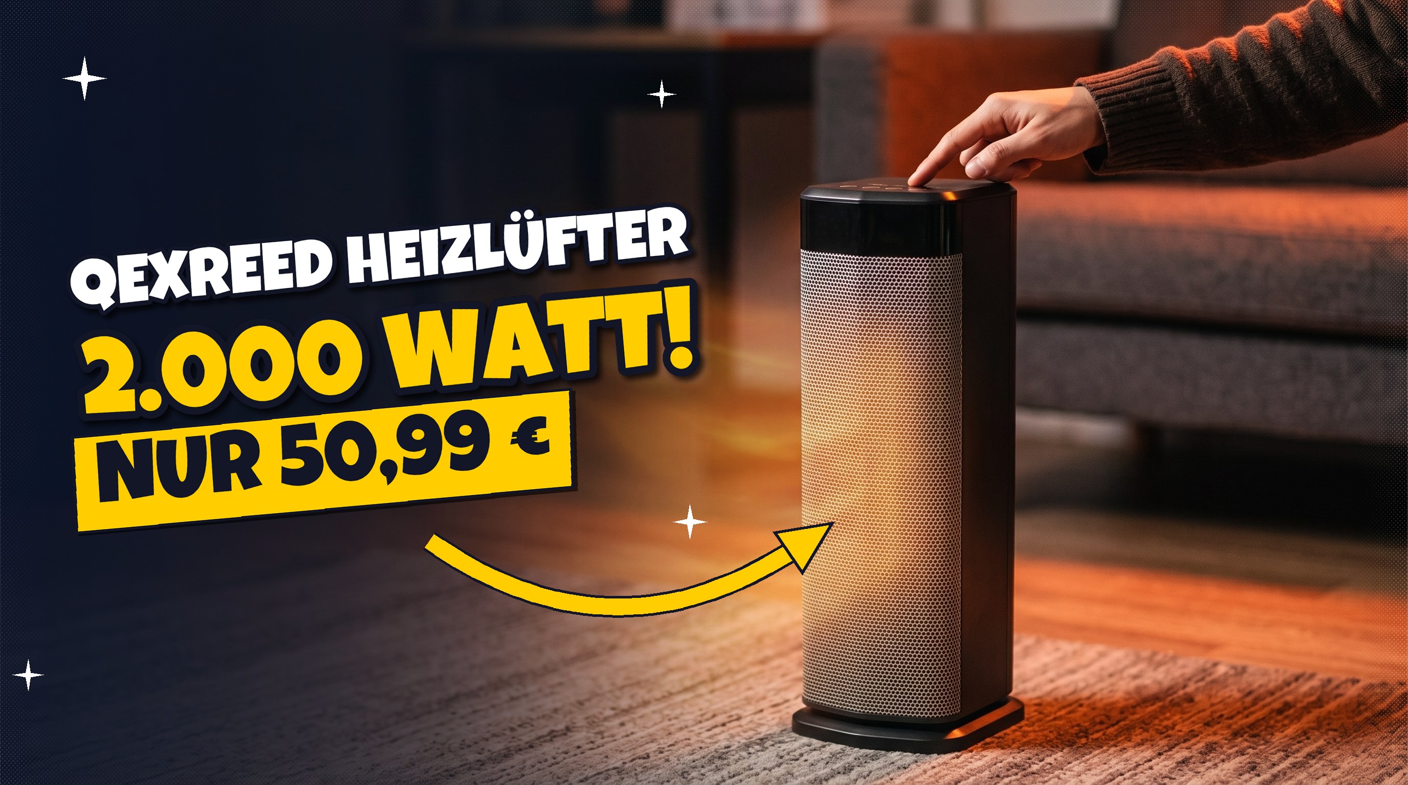 Wärme-Hammer 🔥 Qexreed Heizlüfter mit 2.000 W für nur 50,99 €