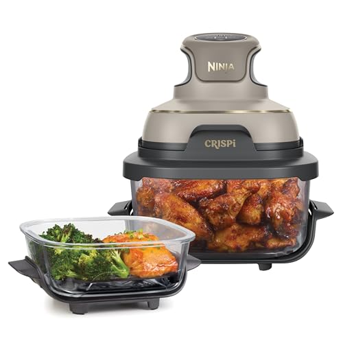 Ninja CRISPi tragbare Air fryer Heißluftfritteuse, Stone Gold FN101EUSTGD | 3,8 l