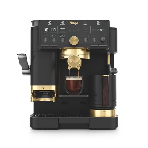 Ninja Luxe Café Pro David Beckham 3-in-1-Kaffeemaschine Schwarz und Gold | mit Mahlwerk