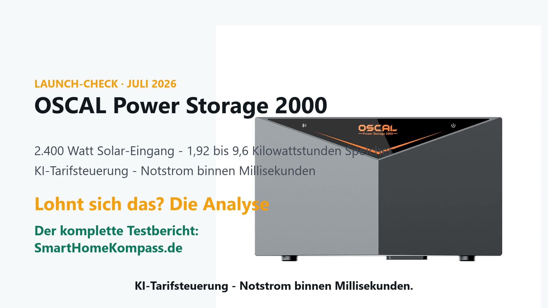OSCAL Power Storage 2000 im Launch-Check