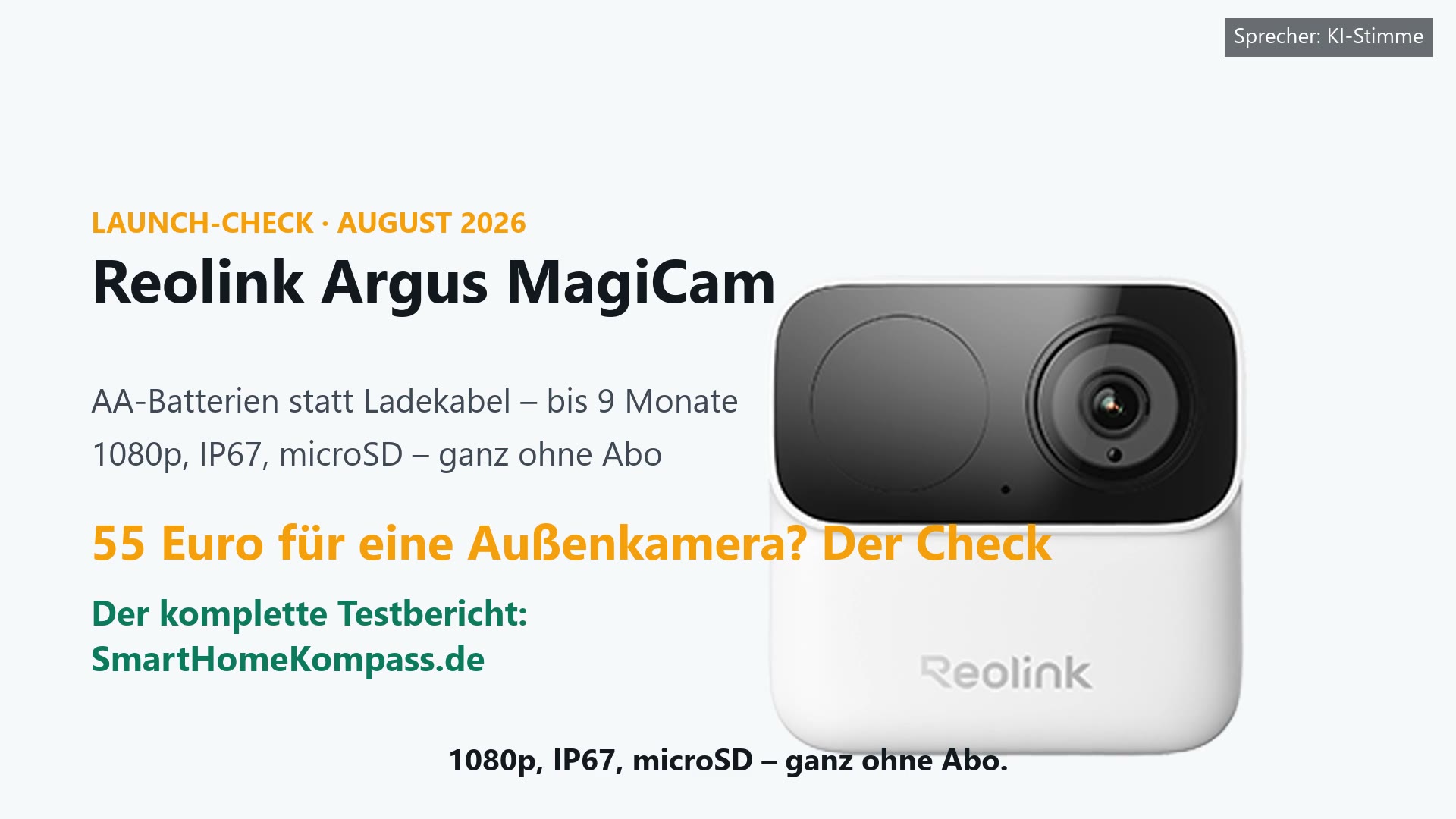 Reolink Argus MagiCam, kompakte weiße Überwachungskamera