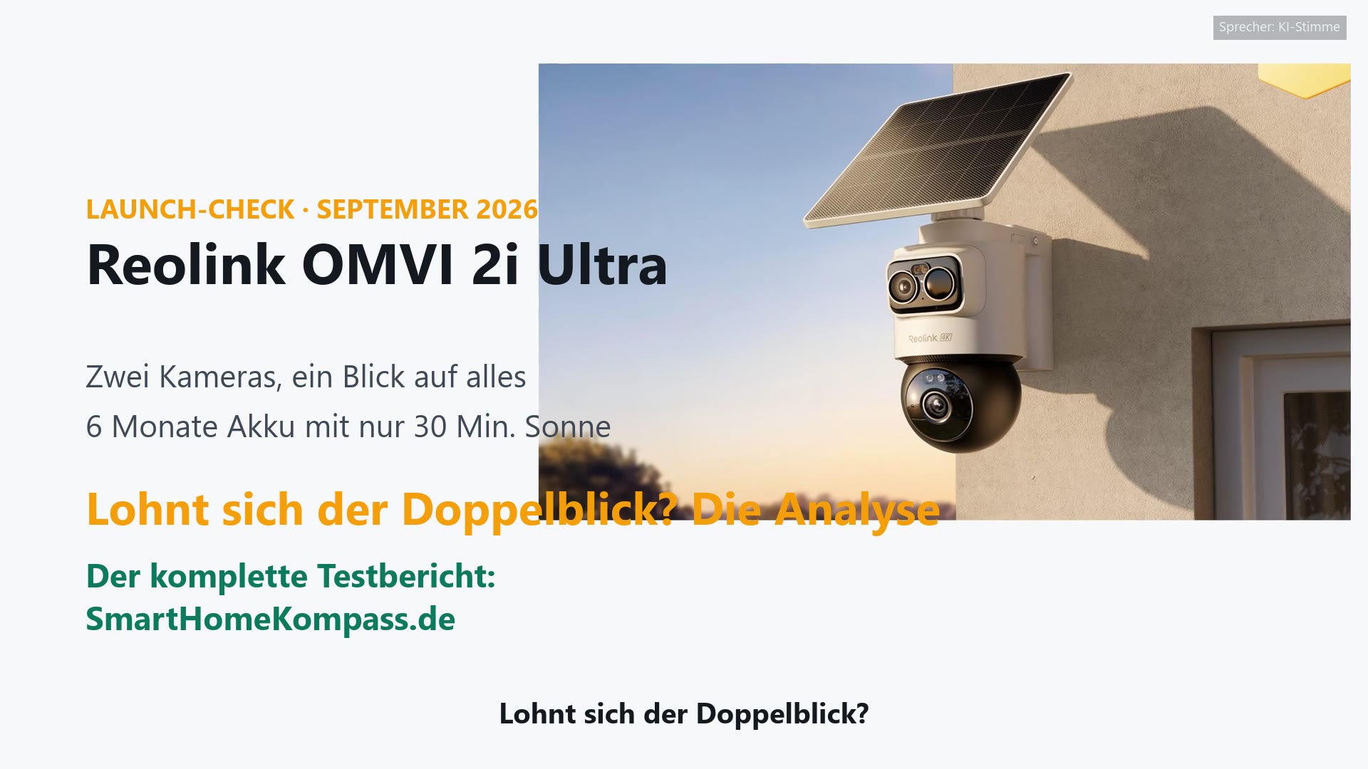 Reolink OMVI 2i Ultra Dual-Kamera mit Solarpanel