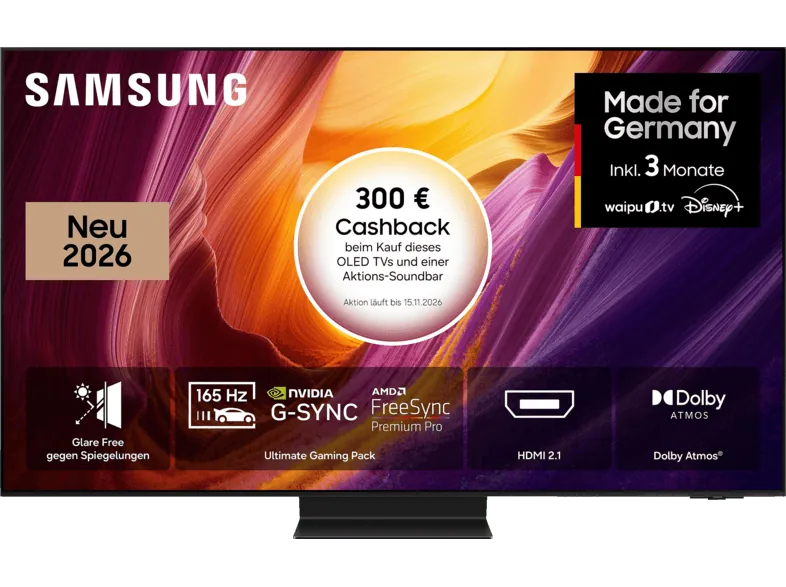 SAMSUNG GQ65S95H QD-OLED-Fernseher mit 65 Zoll