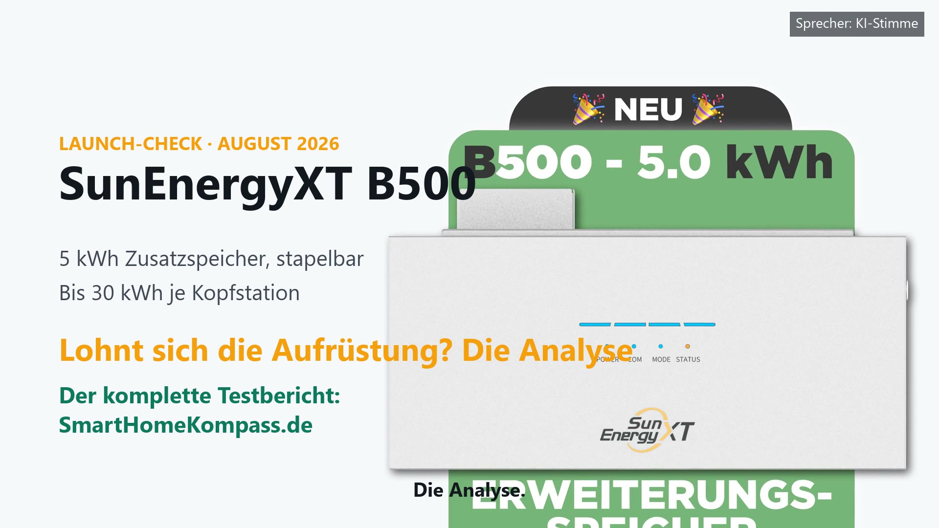 SunEnergyXT B500 Erweiterungsspeicher