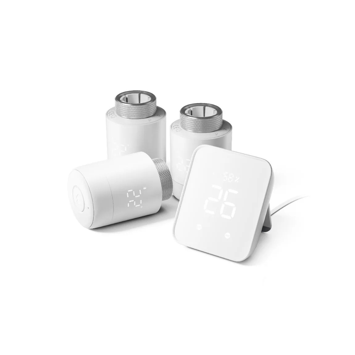 SwitchBot Hub 2 mit drei Heizkörperthermostaten (Starter Set Heizen)