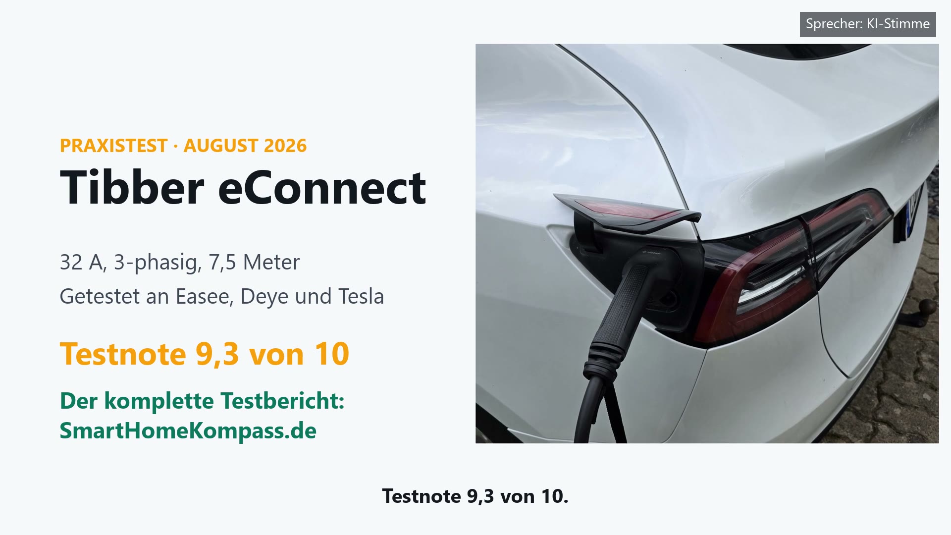 Tibber eConnect Ladekabel am Tesla