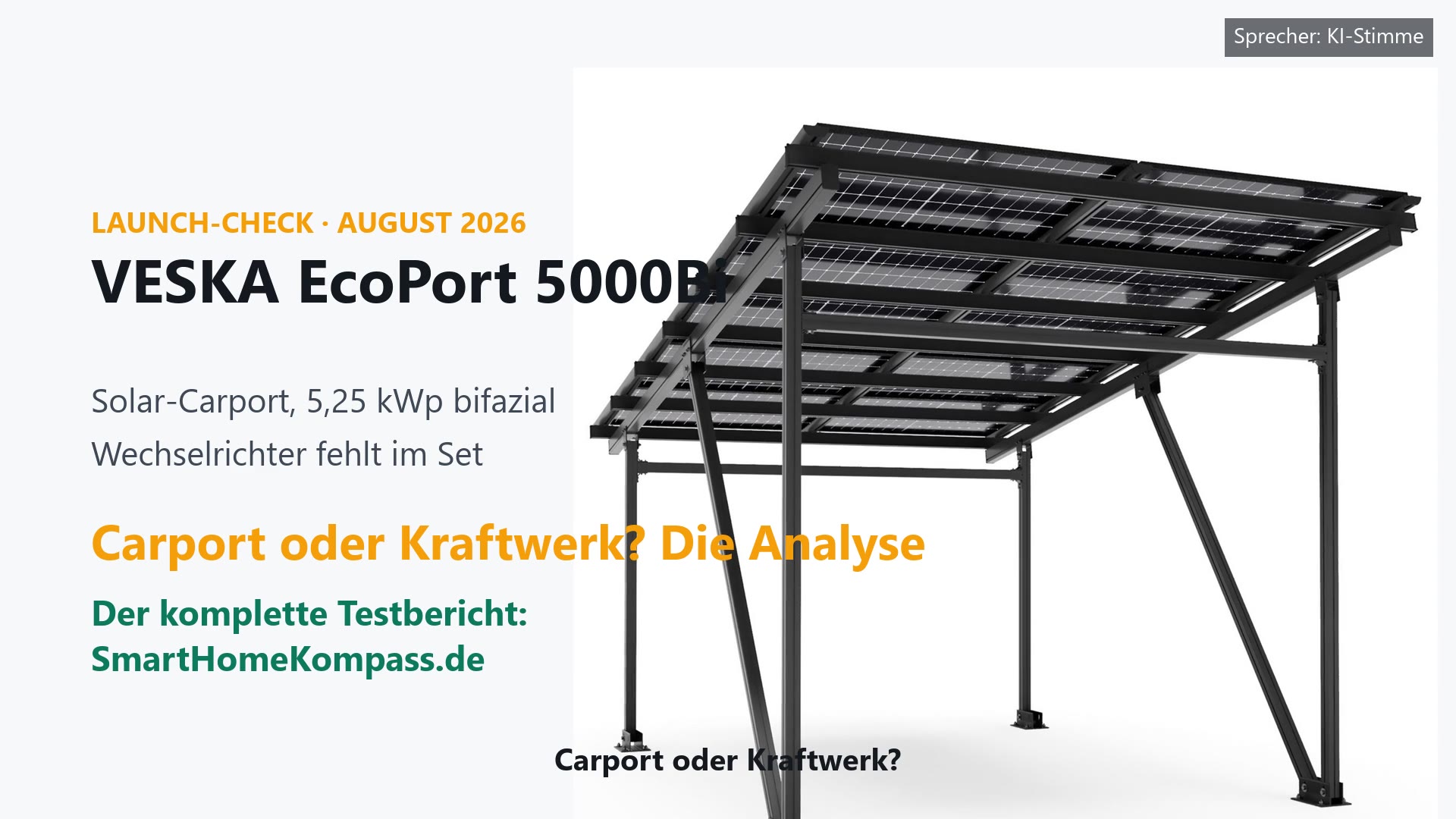 VESKA Solar-Carport EcoPort 5000Bi